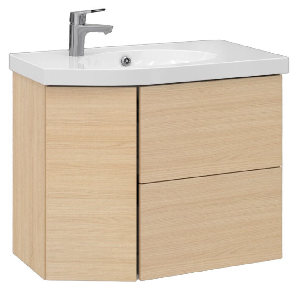 Allaskaappi Temal Mondo vaalea tammi 77,5 x 45 x 64 cm, 2 ltk + 1 ovi, viiste vasemmalla