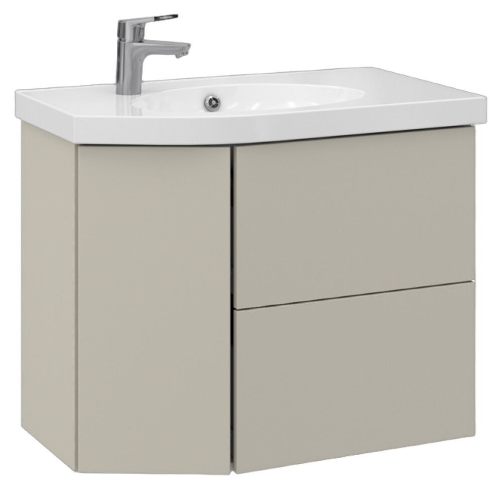 Allaskaappi Temal Mondo matta greige 77,5 x 45 x 64 cm, 2 ltk + 1 ovi, viiste vasemmalla