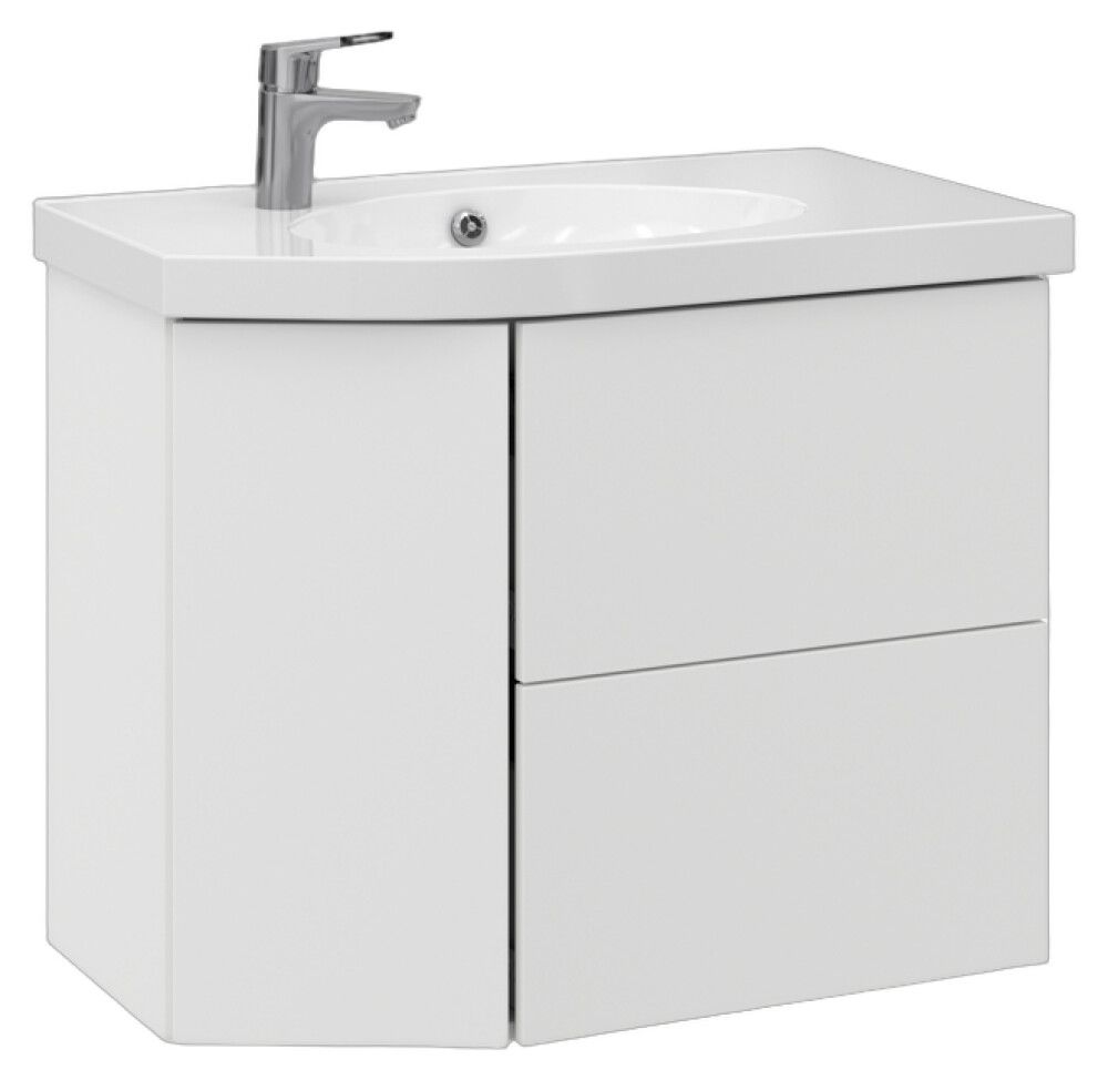 Allaskaappi Temal Mondo mattavalkoinen 77,5 x 45 x 64 cm, 2 ltk + 1 ovi, viiste vasemmalla