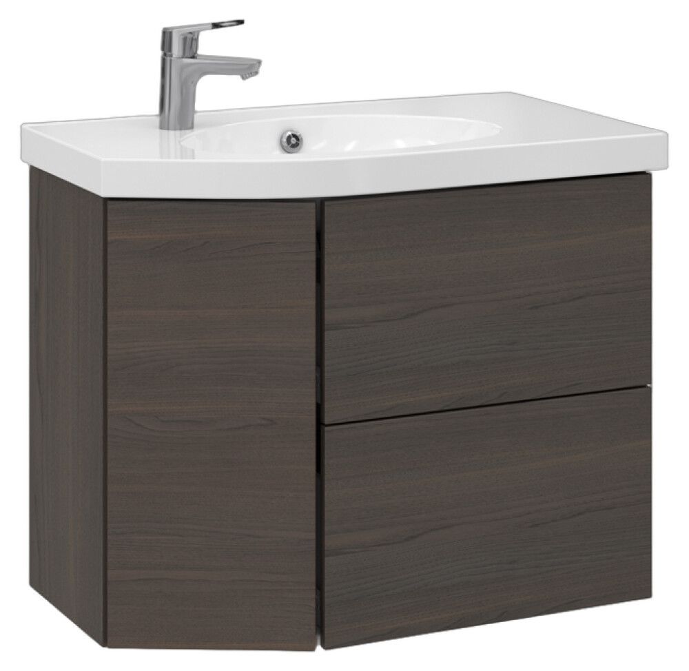 Allaskaappi Temal Mondo ruskea saarni 77,5 x 45 x 64 cm, 2 ltk + 1 ovi, viiste vasemmalla