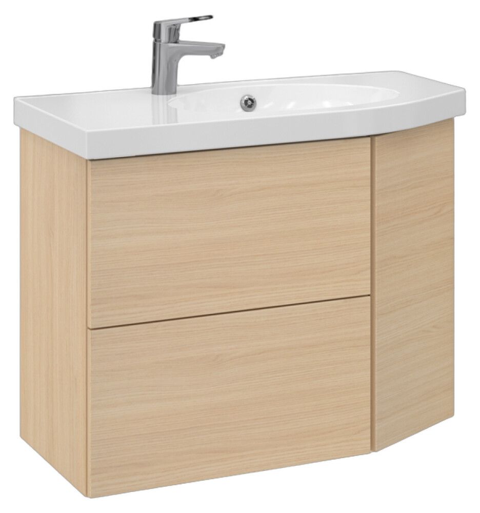 Allaskaappi Temal Mondo vaalea tammi 82,5 x 40 x 64 cm, 2 ltk + 1 ovi, viiste oikealla