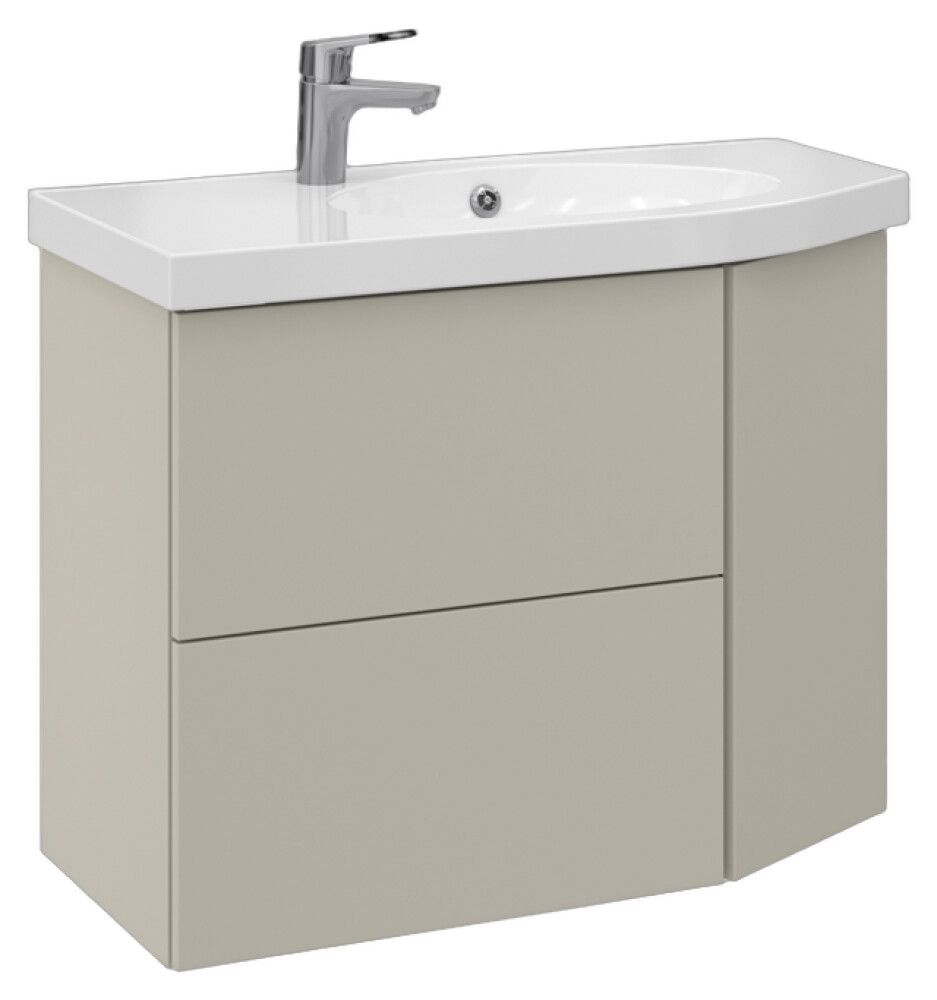 Allaskaappi Temal Mondo matta greige 82,5 x 40 x 64 cm, 2 ltk + 1 ovi, viiste oikealla