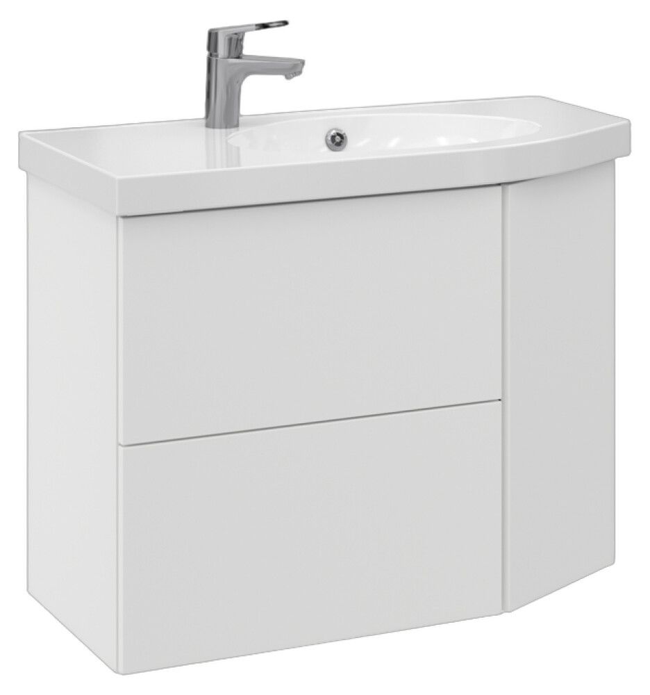 Allaskaappi Temal Mondo mattavalkoinen 82,5 x 40 x 64 cm, 2 ltk + 1 ovi, viiste oikealla