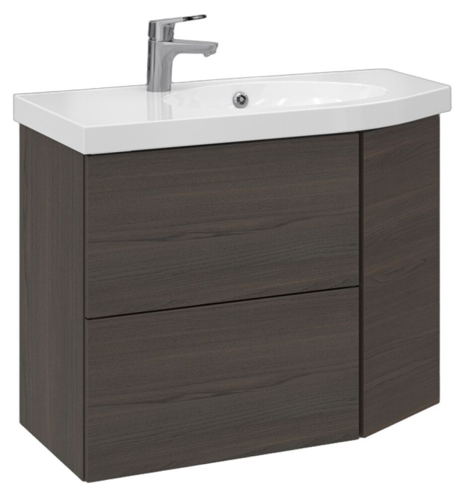 Allaskaappi Temal Mondo ruskea saarni 82,5 x 40 x 64 cm, 2 ltk + 1 ovi, viiste oikealla