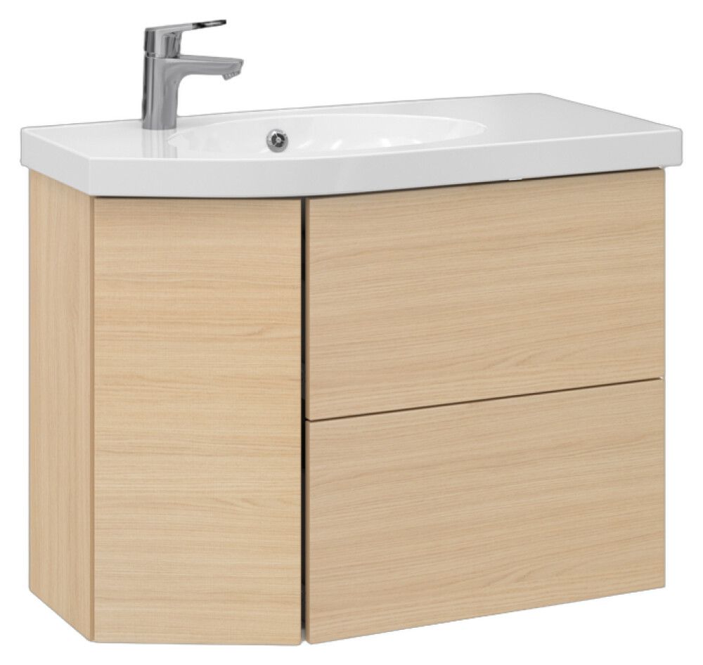 Allaskaappi Temal Mondo vaalea tammi 82,5 x 40 x 64 cm, 2 ltk + 1 ovi, viiste vasemmalla