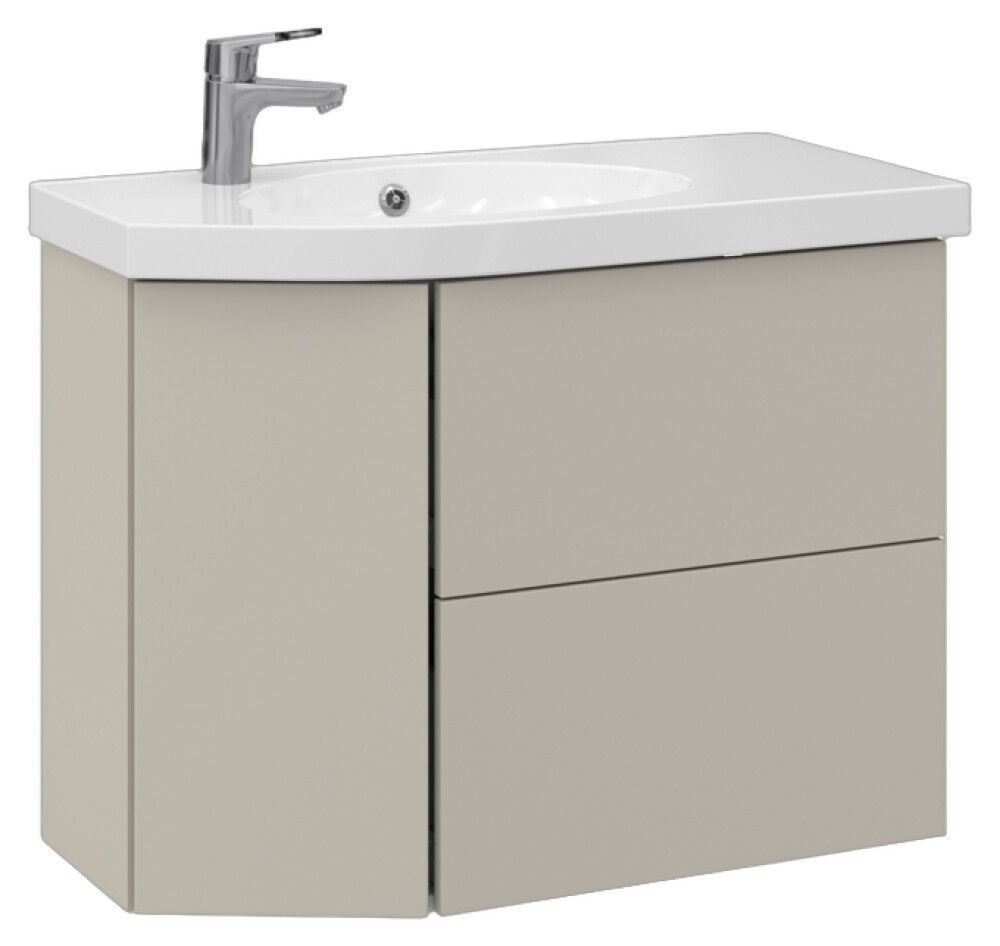 Allaskaappi Temal Mondo matta greige 82,5 x 40 x 64 cm, 2 ltk + 1 ovi, viiste vasemmalla