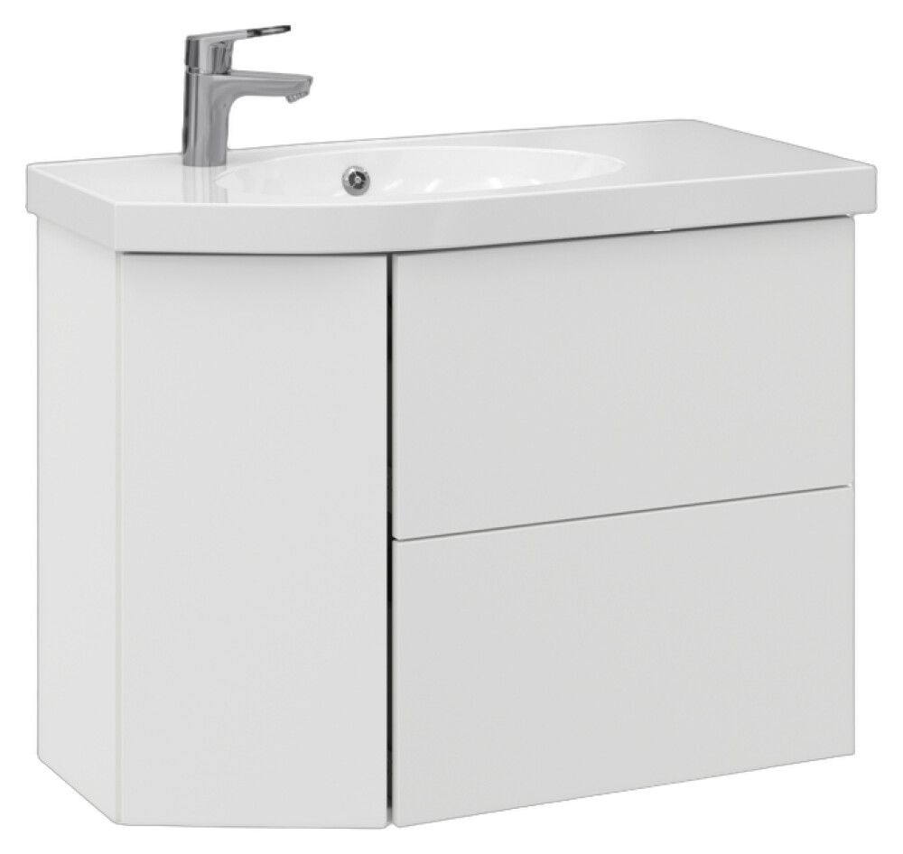 Allaskaappi Temal Mondo mattavalkoinen 82,5 x 40 x 64 cm, 2 ltk + 1 ovi, viiste vasemmalla