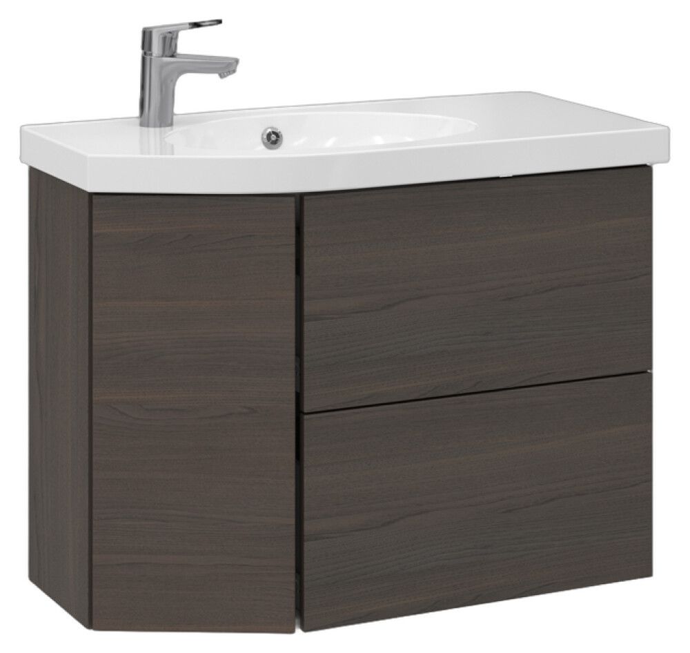 Allaskaappi Temal Mondo ruskea saarni 82,5 x 40 x 64 cm, 2 ltk + 1 ovi, viiste vasemmalla