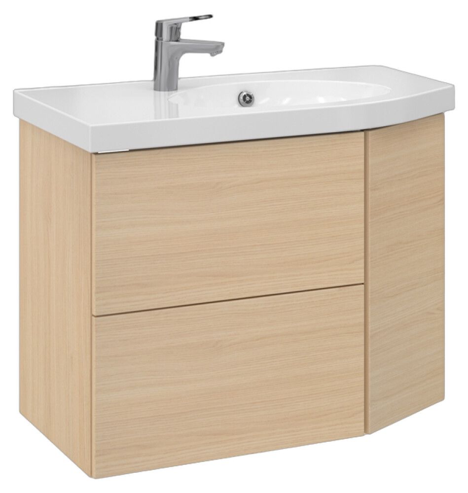 Allaskaappi Temal Mondo vaalea tammi 82,5 x 45 x 64 cm, 2 ltk + 1 ovi, viiste oikealla