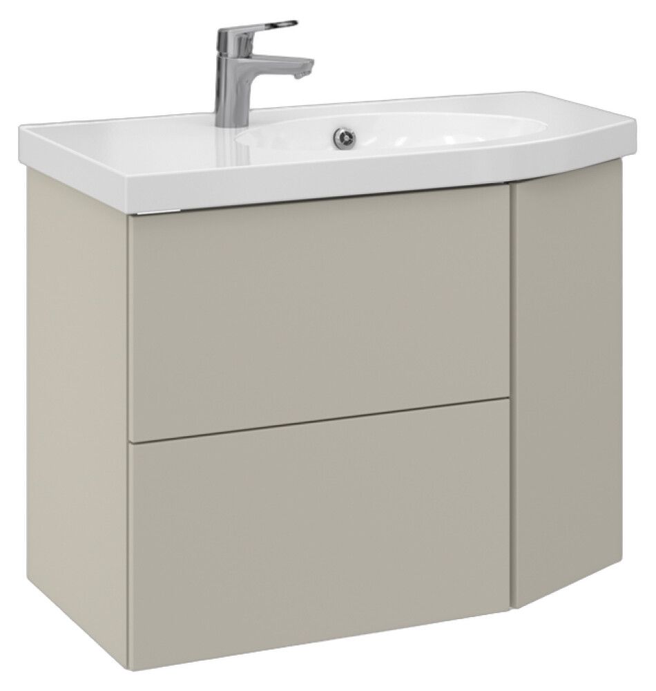 Allaskaappi Temal Mondo matta greige 82,5 x 45 x 64 cm, 2 ltk + 1 ovi, viiste oikealla