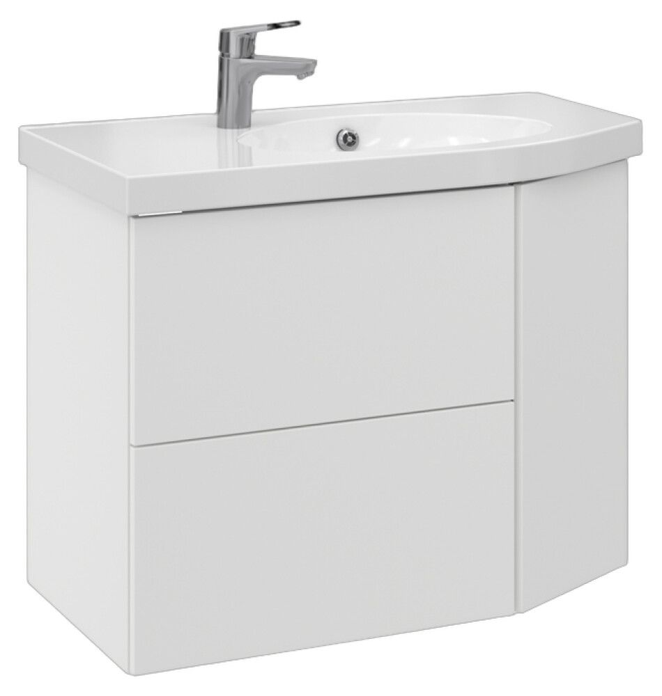 Allaskaappi Temal Mondo mattavalkoinen 82,5 x 45 x 64 cm, 2 ltk + 1 ovi, viiste oikealla