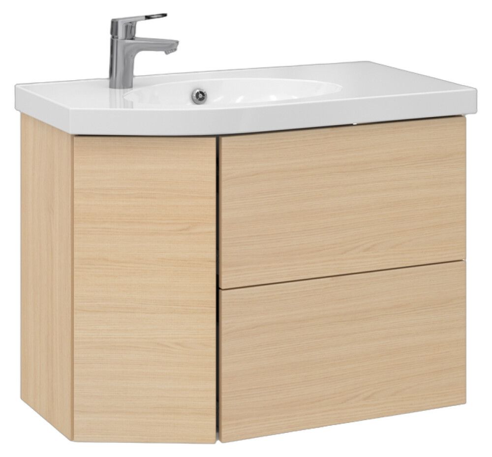 Allaskaappi Temal Mondo vaalea tammi 82,5 x 45 x 64 cm, 2 ltk + 1 ovi, viiste vasemmalla