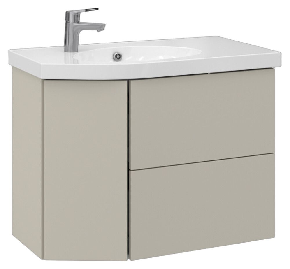 Allaskaappi Temal Mondo matta greige 82,5 x 45 x 64 cm, 2 ltk + 1 ovi, viiste vasemmalla