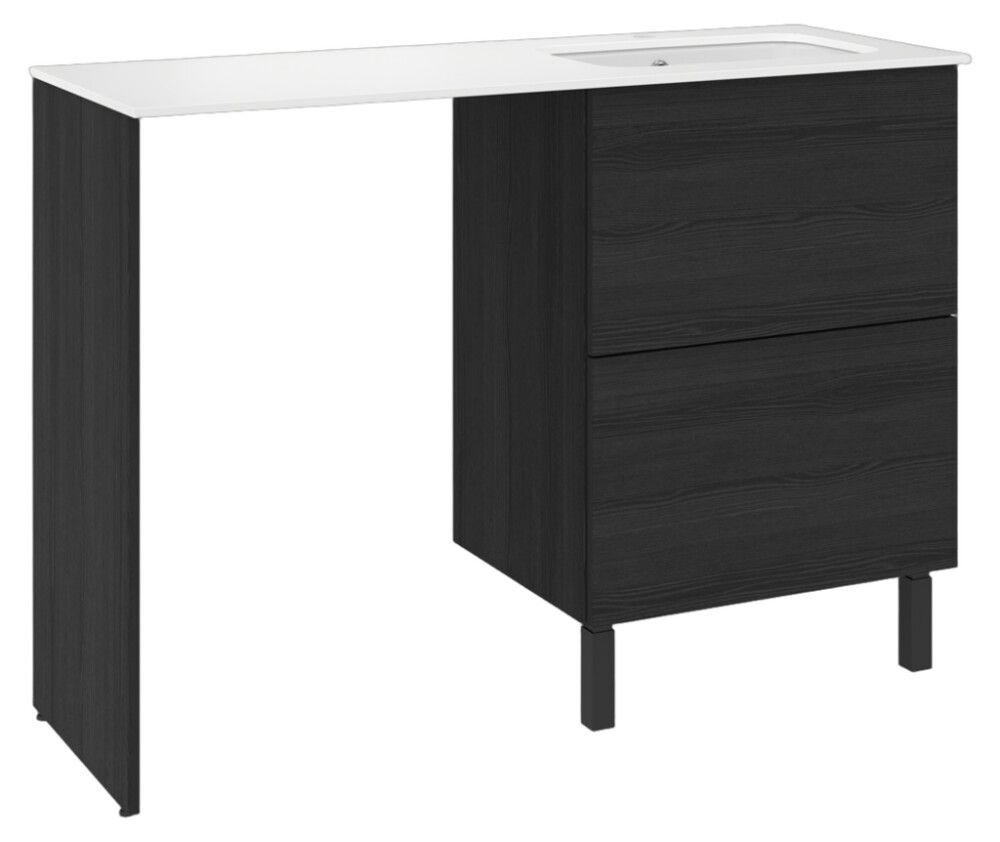 Pesukonetasokokonaisuus Temal Ilona 3 musta puu 125 x 45 x 90 cm, oikea