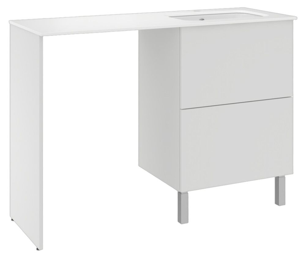 Pesukonetasokokonaisuus Temal Ilona 3 mattavalkoinen 125 x 45 x 90 cm, oikea