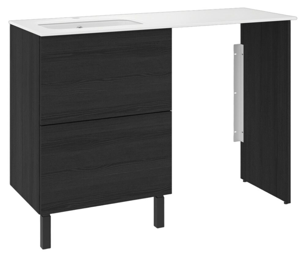 Pesukonetasokokonaisuus Temal Ilona 3 musta puu 125 x 45 x 90 cm, vasen