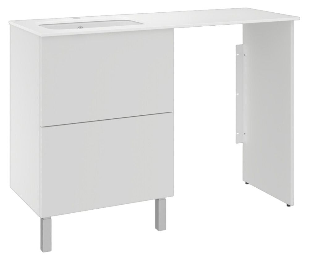 Pesukonetasokokonaisuus Temal Ilona 3 mattavalkoinen 125 x 45 x 90 cm, vasen