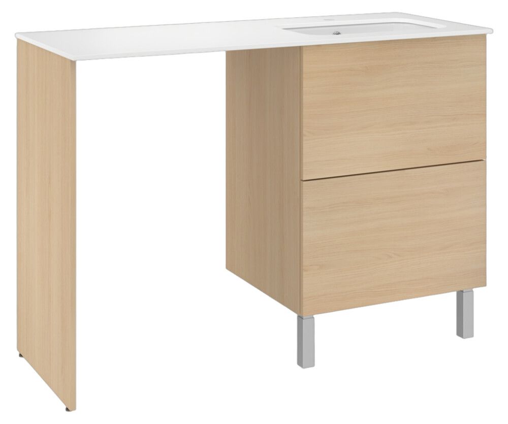 Pesukonetasokokonaisuus Temal Ilona 4 vaalea tammi 125 x 50 x 90 cm, oikea