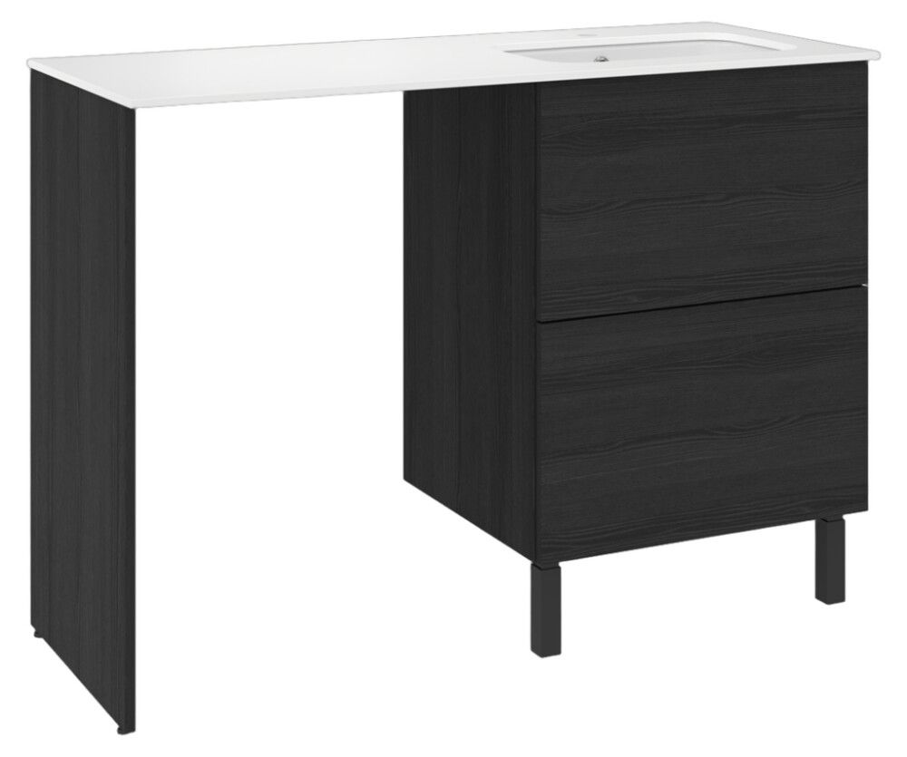 Pesukonetasokokonaisuus Temal Ilona 4 musta puu 125 x 50 x 90 cm, oikea