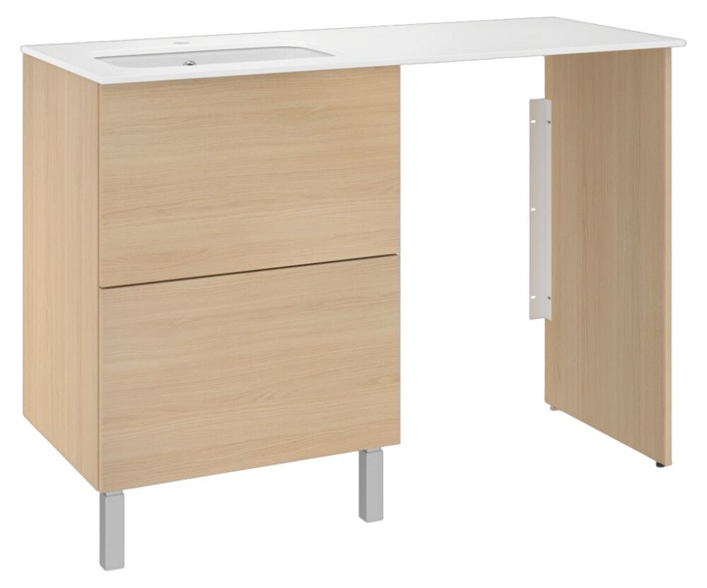 Pesukonetasokokonaisuus Temal Ilona 4 vaalea tammi 125 x 50 x 90 cm, vasen