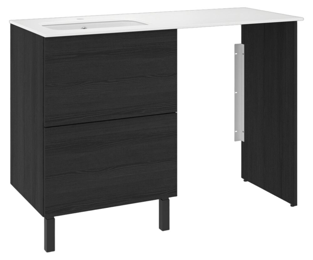 Pesukonetasokokonaisuus Temal Ilona 4 musta puu 125 x 50 x 90 cm, vasen