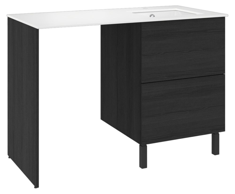 Pesukonetasokokonaisuus Temal Ilona 6 musta puu 125 x 60 x 90 cm, oikea