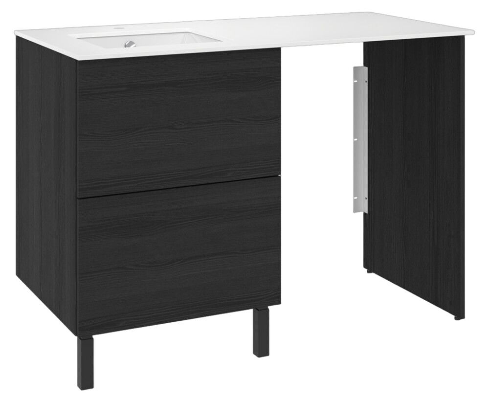 Pesukonetasokokonaisuus Temal Ilona 6 musta puu 125 x 60 x 90 cm, vasen