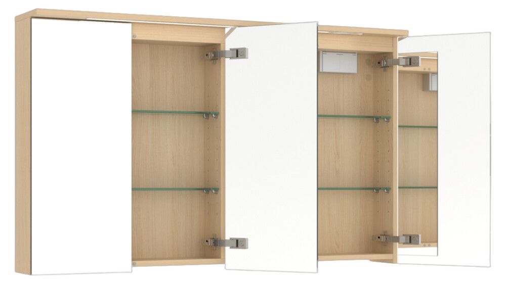 LED-peilikaappi Temal Unic vaalea tammi 120 x 20 x 72,7 cm, 4 ovea