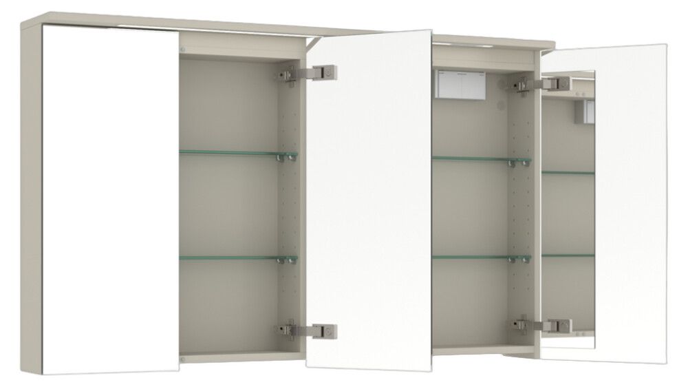 LED-peilikaappi Temal Unic matta greige 120 x 20 x 72,7 cm, 4 ovea