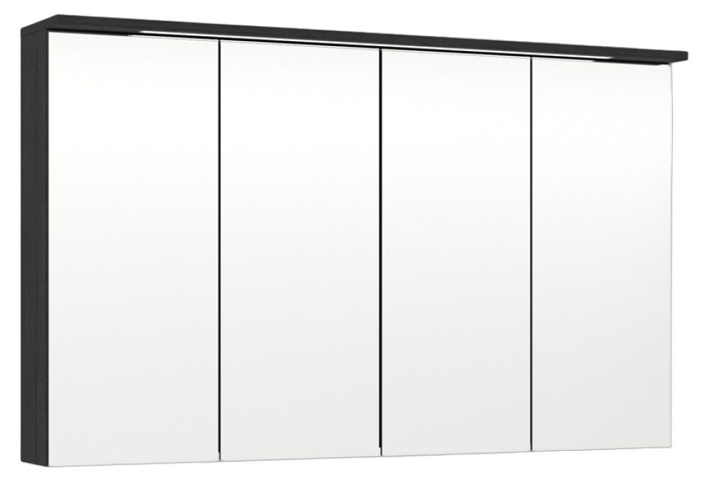 LED-peilikaappi Temal Unic musta puu 120 x 20 x 72,7 cm, 4 ovea