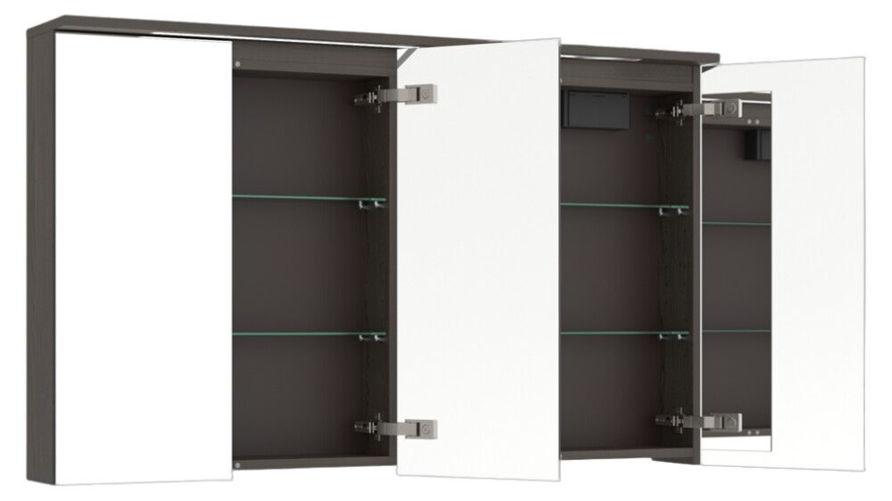 LED-peilikaappi Temal Unic ruskea saarni 120 x 20 x 72,7 cm, 4 ovea