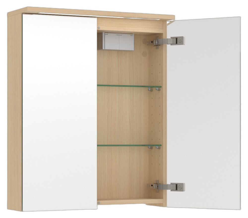 LED-peilikaappi Temal Unic vaalea tammi 55 x 20 x 72,7 cm, 2 ovea