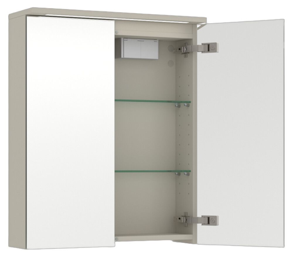 LED-peilikaappi Temal Unic matta greige 55 x 20 x 72,7 cm, 2 ovea