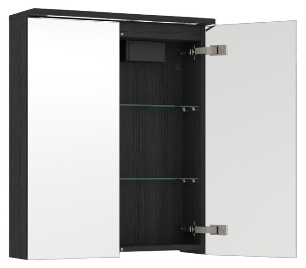 LED-peilikaappi Temal Unic musta puu 55 x 20 x 72,7 cm, 2 ovea