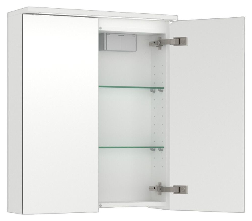 LED-peilikaappi Temal Unic mattavalkoinen 55 x 20 x 72,7 cm, 2 ovea