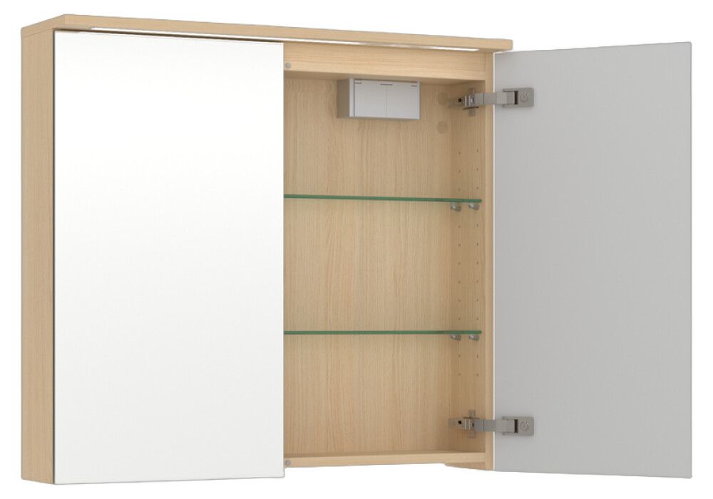 LED-peilikaappi Temal Unic vaalea tammi 70 x 20 x 72,7 cm, 2 ovea