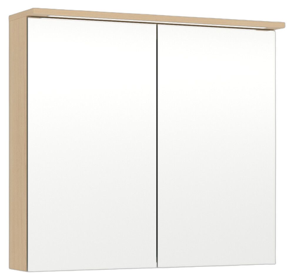 LED-peilikaappi Temal Unic vaalea tammi 80 x 20 x 72,7 cm, 2 ovea