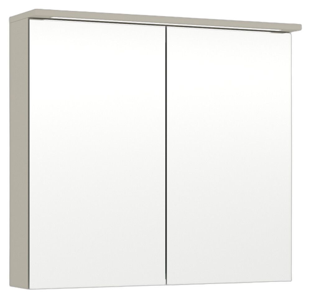 LED-peilikaappi Temal Unic matta greige 80 x 20 x 72,7 cm, 2 ovea