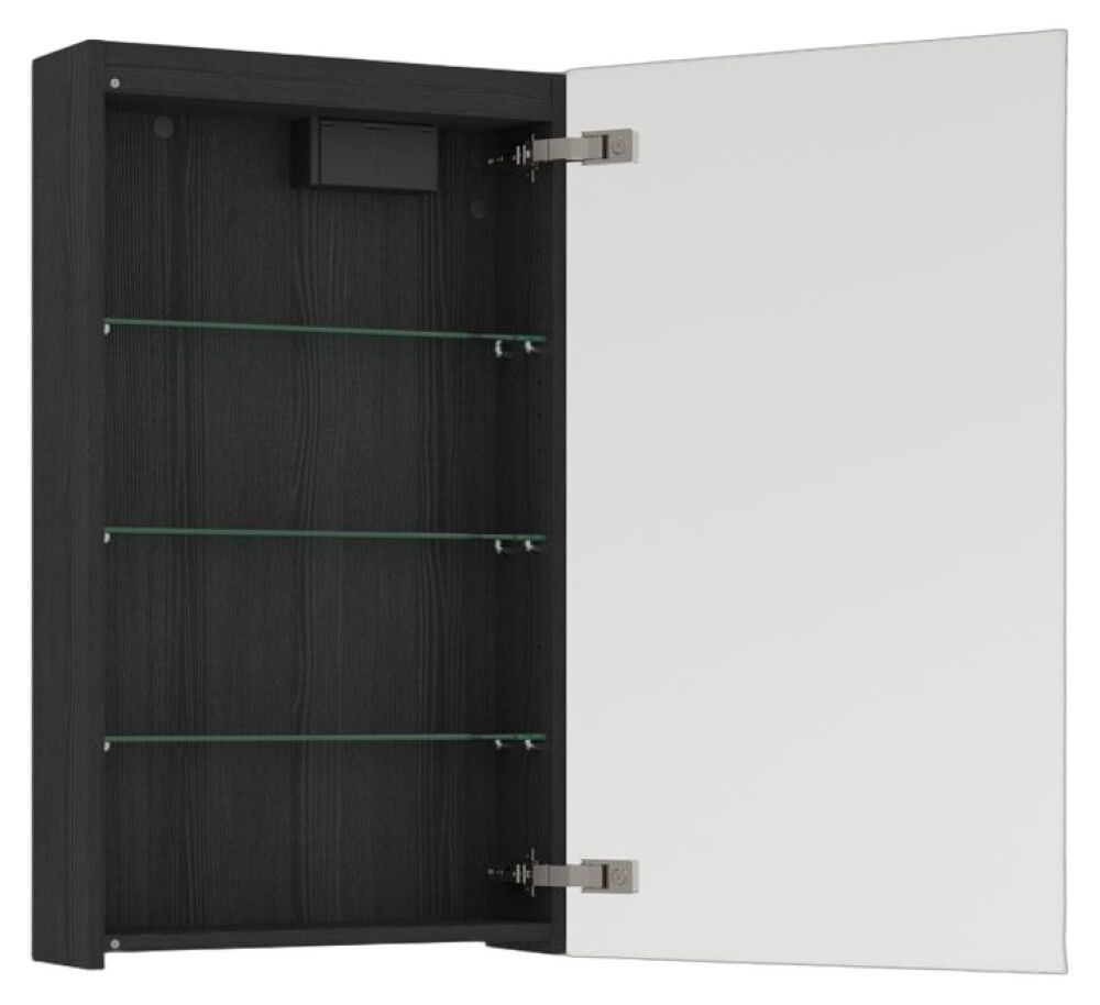 Peilikaappi Temal Emina musta puu 50 x 15 x 85 cm, 1 ovi