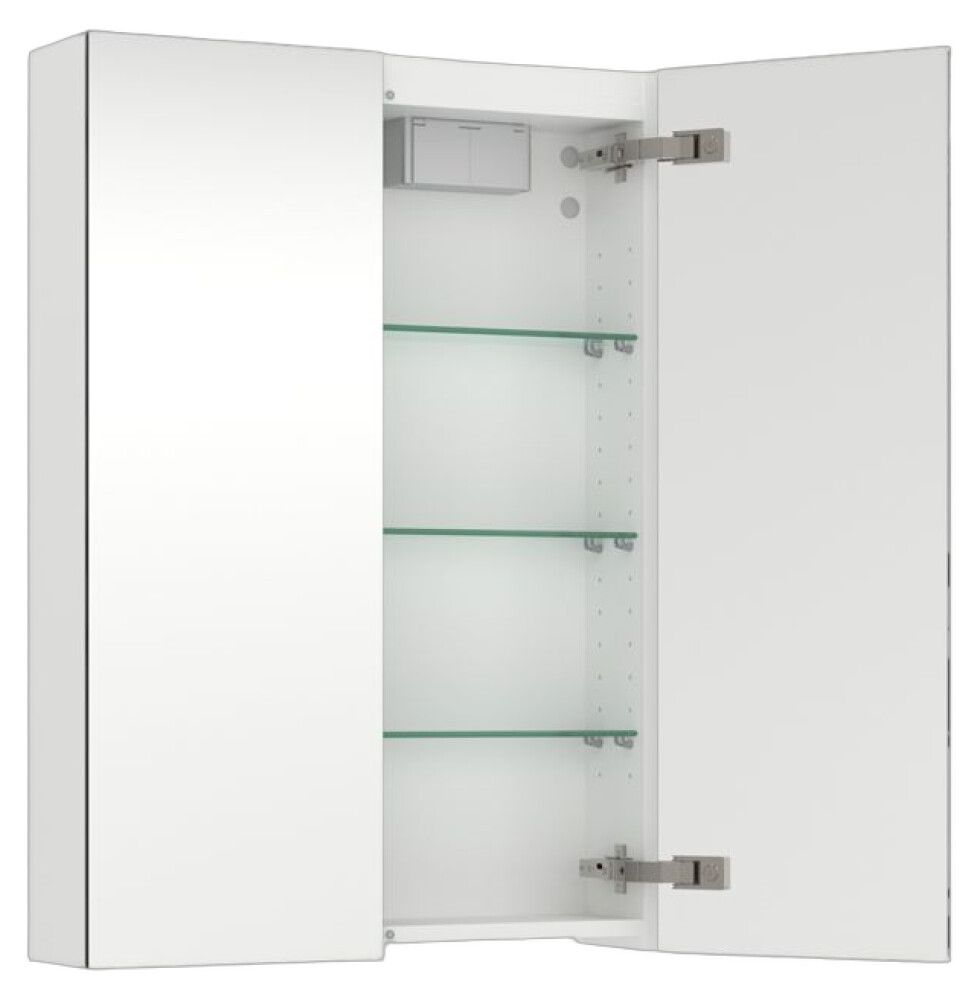 Peilikaappi Temal Emina mattavalkoinen 60 x 15 x 85 cm, 2 ovea