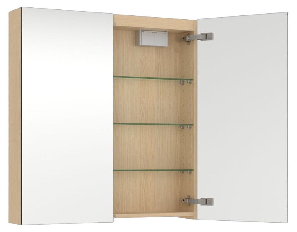 Peilikaappi Temal Emina vaalea tammi 80 x 15 x 85 cm, 2 ovea