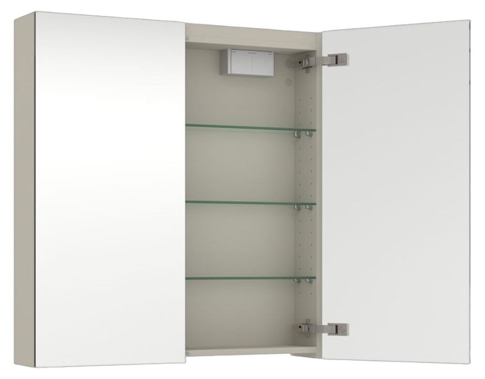 Peilikaappi Temal Emina matta greige 80 x 15 x 85 cm, 2 ovea