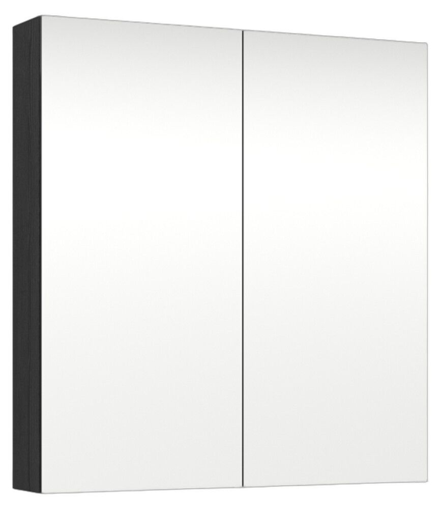 Peilikaappi Temal Emina musta puu 80 x 15 x 85 cm, 2 ovea