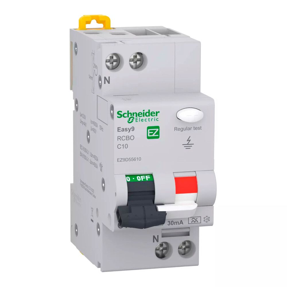Vikavirtajohdonsuojakatkaisija Schneider Electric Easy9 RCBO 1P+N C10 30mA A
