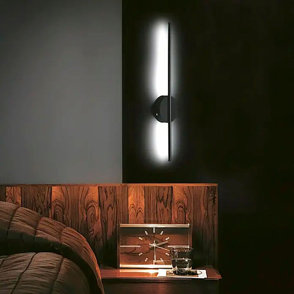 LED-seinävalaisin Lavida ladattava musta 60 cm