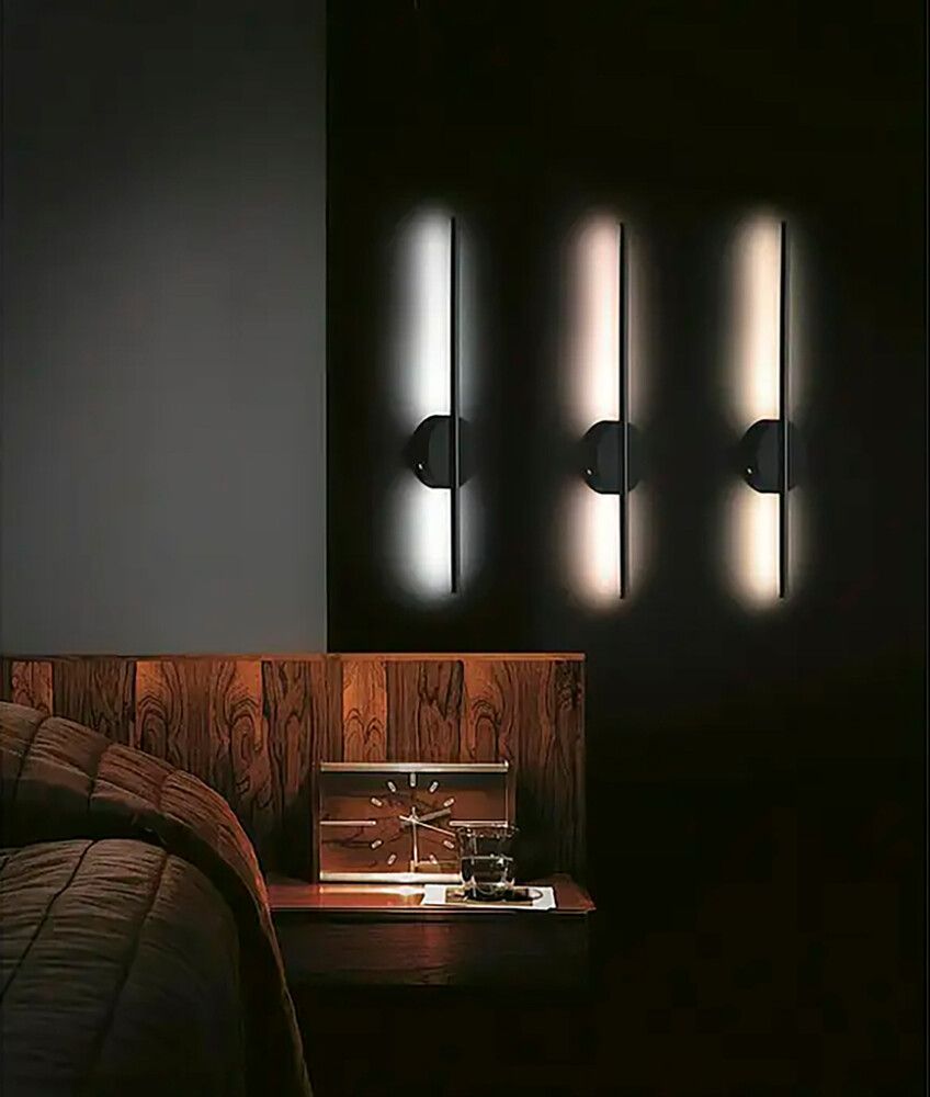 LED-seinävalaisin Lavida ladattava musta 60 cm