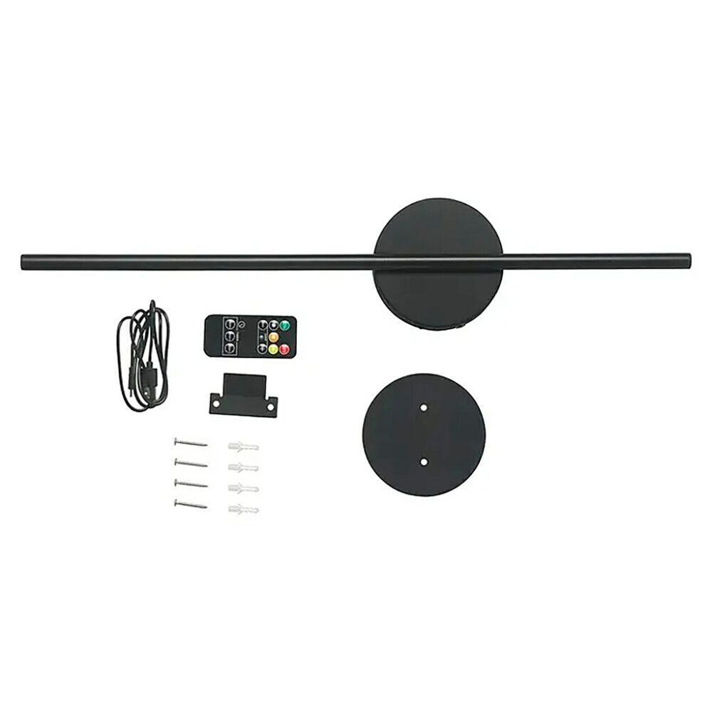 LED-seinävalaisin Lavida ladattava musta 60 cm