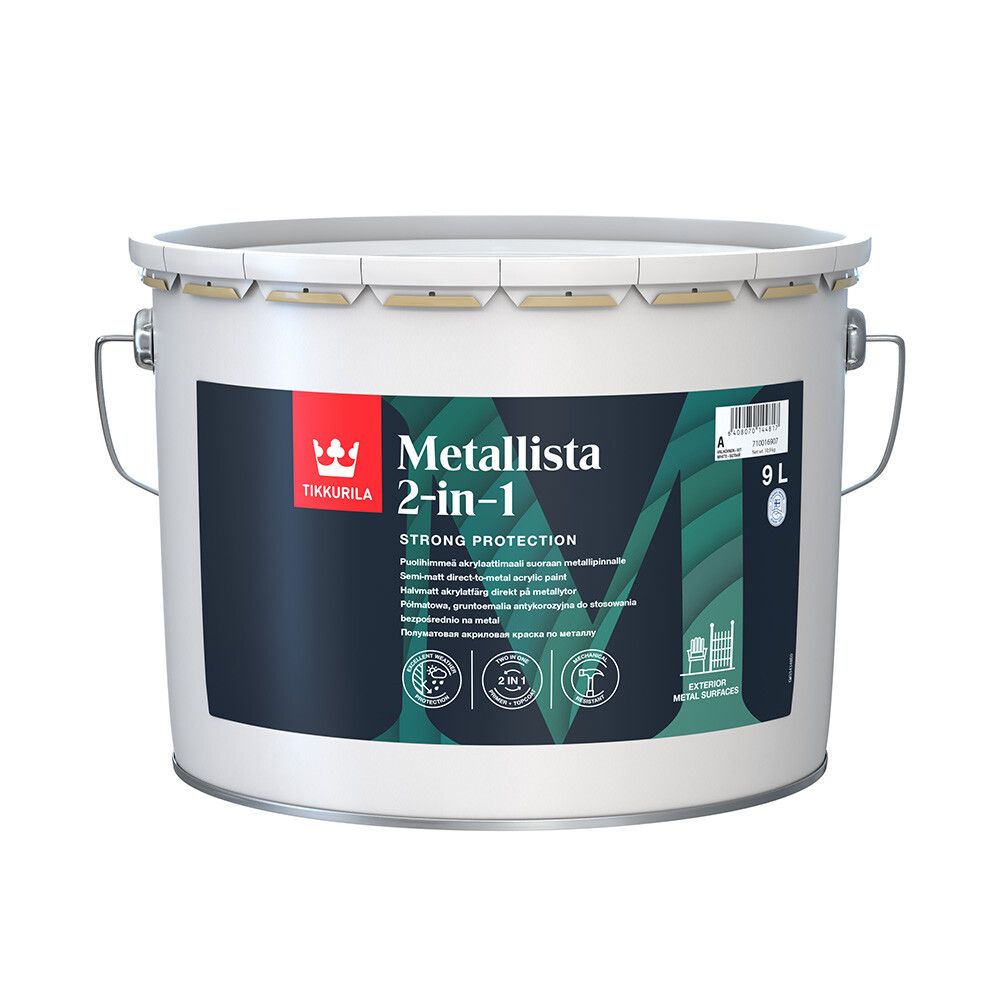 Ruosteenestomaali Tikkurila Metallista 2-in-1 9 l