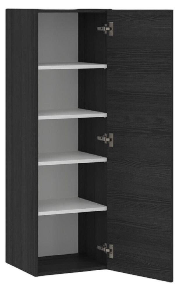 Puolikorkea kaappi Temal musta puu 40 x 20 x 123,4 cm