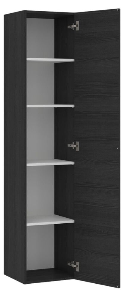 Korkea kaappi Temal musta puu 40 x 38 x 182 cm